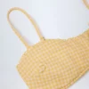 Top bikini a fascia con volant Portbou in quadretti gialli Top bikini a fascia con volant Portbou in quadretti gialli