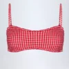 Top bikini a fascia con volant Portbou in quadretti rossi Top bikini a fascia con volant Portbou in quadretti rossi