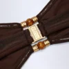 Top bikini a fascia Manava con perline in cioccolato fondente Top bikini a fascia Manava con perline in cioccolato fondente