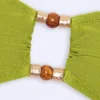 Top bikini a fascia Manava con perline in verde oliva Top bikini a fascia Manava con perline in verde oliva