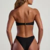 Top bikini a fascia Praslin con perline in nero Top bikini a fascia Praslin con perline in nero