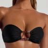 Top bikini a fascia Praslin con perline in nero Top bikini a fascia Praslin con perline in nero