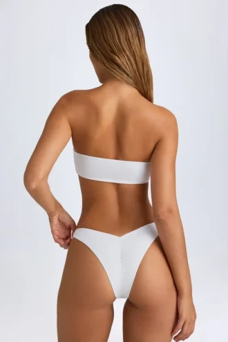 Top bikini a fascia Rio in bianco