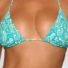 Top bikini a triangolo Comino con stampa multicolore blu Top bikini a triangolo Comino con stampa multicolore blu