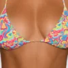 Top bikini a triangolo Comino con stampa multicolore vivace Top bikini a triangolo Comino con stampa multicolore vivace