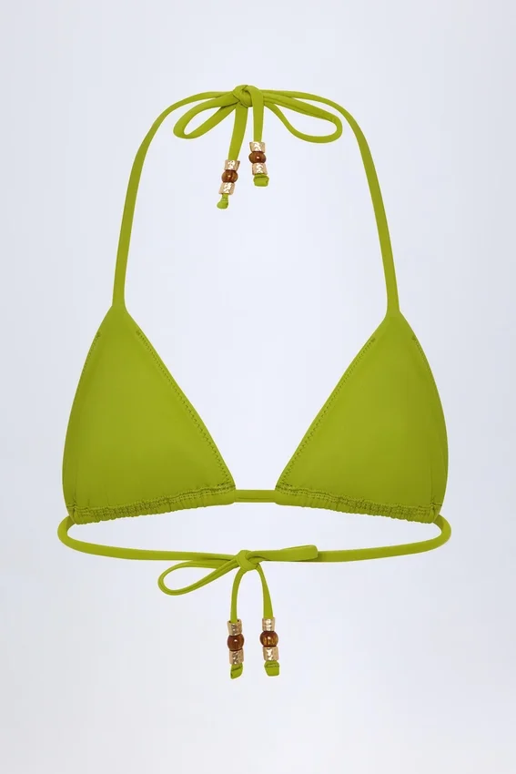 Top bikini a triangolo con dettagli decorativi Comoros in verde oliva Top bikini a triangolo con dettagli decorativi Comoros in verde oliva