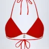 Top bikini a triangolo con dettaglio charm Canggu in rosso fuoco Top bikini a triangolo con dettaglio charm Canggu in rosso fuoco