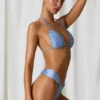 Top bikini a triangolo con doppio laccio Tropics in azzurro Top bikini a triangolo con doppio laccio Tropics in azzurro