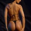 Slip Bikini con coulisse decorato in nero Slip Bikini con coulisse decorato in nero