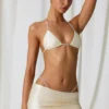 Top bikini a triangolo Keshi con dettagli in perla, bianco perla Top bikini a triangolo Keshi con dettagli in perla, bianco perla