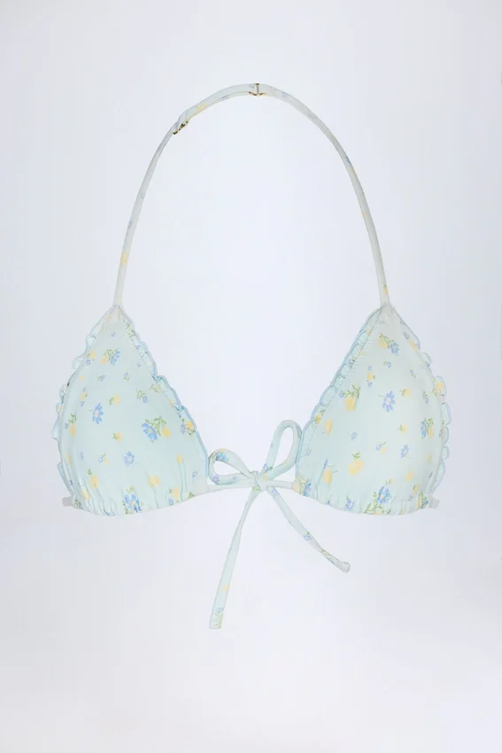 Top bikini a triangolo micro Noia con motivo floreale blu Top bikini a triangolo micro Noia con motivo floreale blu