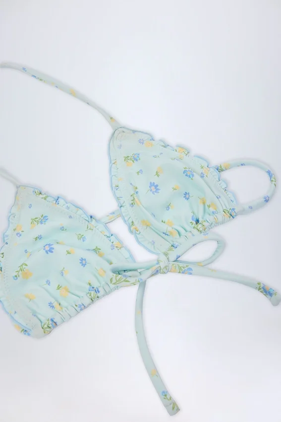 Top bikini a triangolo micro Noia con motivo floreale blu Top bikini a triangolo micro Noia con motivo floreale blu