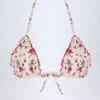 Top bikini a triangolo Noia in rosso a fiori Top bikini a triangolo Noia in rosso a fiori