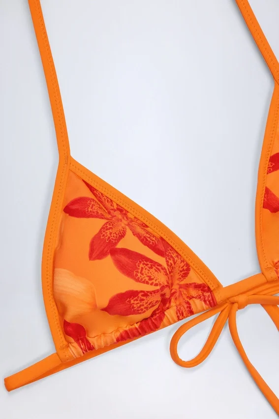 Top bikini a triangolo Paita con stampa Orange Orchid Top bikini a triangolo Paita con stampa Orange Orchid