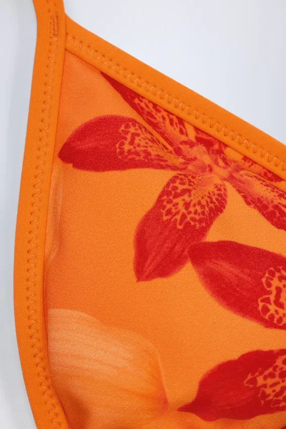 Top bikini a triangolo Paita con stampa Orange Orchid Top bikini a triangolo Paita con stampa Orange Orchid