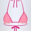 Top bikini a triangolo Paita con stampa orchidea rosa Top bikini a triangolo Paita con stampa orchidea rosa