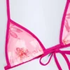 Top bikini a triangolo Paita con stampa orchidea rosa Top bikini a triangolo Paita con stampa orchidea rosa