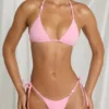 Top bikini a triangolo Zayana in rosa zucchero filato Top bikini a triangolo Zayana in rosa zucchero filato