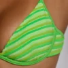 Top bikini con ferretto a righe in stampa verde Top bikini con ferretto a righe in stampa verde
