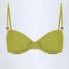 Top bikini con ferretto arricciato e decorazioni in perline Bruny in verde oliva Top bikini con ferretto arricciato e decorazioni in perline Bruny in verde oliva