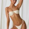 Top bikini con ferretto e scollo all’americana Tahiti in bianco perla Top bikini con ferretto e scollo all’americana Tahiti in bianco perla