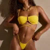 Top bikini con ferretto e spalline multiple Positano in giallo dorato Top bikini con ferretto e spalline multiple Positano in giallo dorato