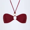 Top bikini con scollo all’americana e dettagli in metallica Savai in ciliegia scura Top bikini con scollo all’americana e dettagli in metallica Savai in ciliegia scura