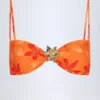 Top bikini con scollo all’americana e dettagli metallici Baracoa con stampa Orange Orchid Top bikini con scollo all’americana e dettagli metallici Baracoa con stampa Orange Orchid