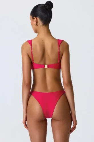 Top bikini decorato Coquina in rosa lampone