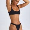Top bikini Malibu con scollo rotondo in nero