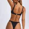Top bikini Malibu con scollo rotondo in nero