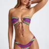 Top Bikini multiuso Azure By Oh Polly Costumi da Bagno con stampa multicolore