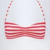 Top bikini multiuso Cascais a righe rosso ciliegia Top bikini multiuso Cascais a righe rosso ciliegia
