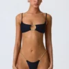 Top bikini nero con cut-out e decorazioni a catena Sanibel Top bikini nero con cut-out e decorazioni a catena Sanibel