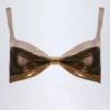 Top bikini Palmita con arricciature in oro bronzo Top bikini Palmita con arricciature in oro bronzo