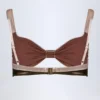 Top bikini Palmita con arricciature in oro bronzo Top bikini Palmita con arricciature in oro bronzo