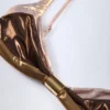 Top bikini Palmita con arricciature in oro bronzo Top bikini Palmita con arricciature in oro bronzo