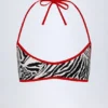 Top bikini reversibile con scollo all’americana Zuma con stampa zebrata Top bikini reversibile con scollo all’americana Zuma con stampa zebrata