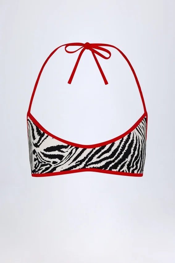Top bikini reversibile con scollo all’americana Zuma con stampa zebrata Top bikini reversibile con scollo all’americana Zuma con stampa zebrata