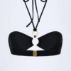 Top bikini Savai con dettagli metallici e arricciature, nero Top bikini Savai con dettagli metallici e arricciature, nero