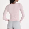 Top con lacci sul davanti in Modal, colore Blush