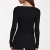 Top con lacci sul davanti in modal, colore nero