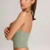 Top con scollo all’americana in Modal Aviora, colore verde salvia Top con scollo all’americana in Modal Aviora, colore verde salvia