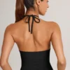 Top con scollo all’americana in modal Aviora, nero