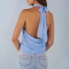 Top con scollo profondo all’americana Maraya con stampa a pois blu Top con scollo profondo all’americana Maraya con stampa a pois blu