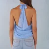 Top con scollo profondo all’americana Maraya con stampa a pois blu Top con scollo profondo all’americana Maraya con stampa a pois blu