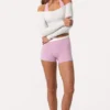 Top con spalle scoperte in jersey morbido, colore latte Top con spalle scoperte in jersey morbido, colore latte