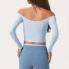Top con spalle scoperte in jersey morbido, colore Powder Blue Top con spalle scoperte in jersey morbido, colore Powder Blue