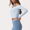 Top con spalle scoperte in jersey morbido, colore Powder Blue Top con spalle scoperte in jersey morbido, colore Powder Blue