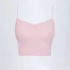 Top corto a canotta con ruches Livia Pointelle in rosa baby Top corto a canotta con ruches Livia Pointelle in rosa baby